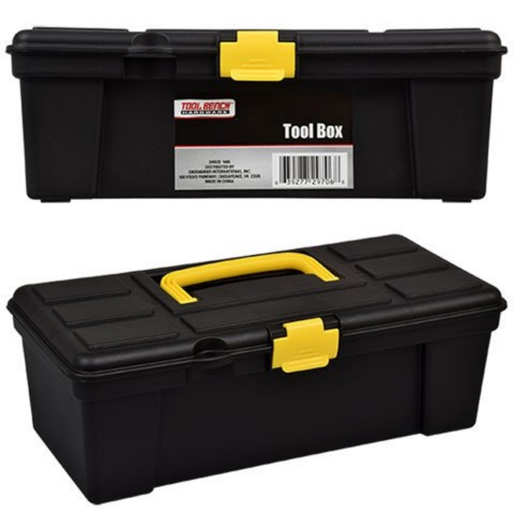 12-inch Tool Box Black/Yellow Hand Held